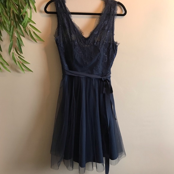 Anthropologie Dresses & Skirts - Anthropologie Hitherto Navy Lace knee length dress